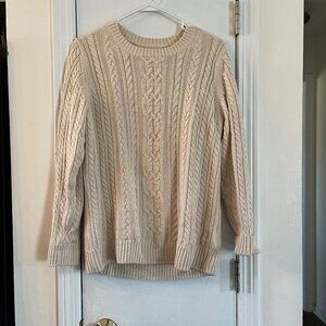 Cream Amazon Essentials Cable Knit Crewneck